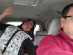 stranger pounds my pussy in backseat while boyfriend drives the car