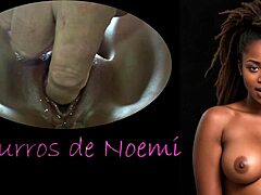 Noemi Whispers Ecstatically as Daddy and Son Dildo Her Shaved Pussy to Orgasm