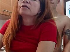 Mother-in-law's sexy kitchen look sparks unexpected kitchen encounter