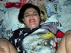 Latina Blonde Torments Pink Clit in Garage Sex