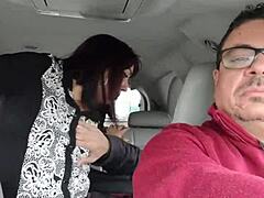 stranger pounds my pussy in backseat while boyfriend drives the car