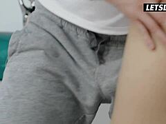 petite ukrainian oxana chic's yoga flows into deep licking sex passion