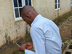 horny british bbw couple chats nudes then balcony ass fuck