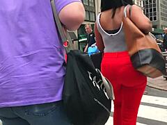 Hidden Camera Captures Cute Ebony's Beautiful Chocolate Ass Up Close