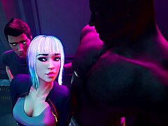 Cybercuck: Edgerunner girlfriend rides BBC cowgirl boyfriend watches cumshot