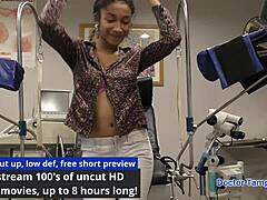 Dr Tampa Inspects Curly Latex Babe's Big Tits Ass in Handcuffs