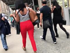 Hidden Camera Captures Cute Ebony's Beautiful Chocolate Ass Up Close