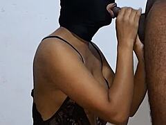 splendid latina babe sucks deep drawing out every drop with her sexy homemade couple skills