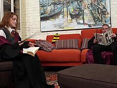 alohomora unlocks her wet shaved pussy for deep doggystyle pounding and cumshot