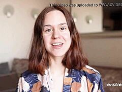 WOW ANCA'S SHAVED PUSSY POUNDED INTENSELY WITH DILDO BENT OVER!