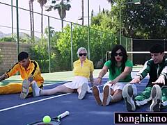 Tennis Babes' Game Escalates to Milf Foursome Frenzy