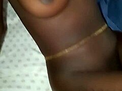 Ebony woman shows smooth shaved hairless pussy in quick verification clip