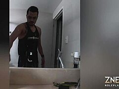 Testing GoPro on perfect goth girlfriend Amberzinha's petite tits and ass backstage