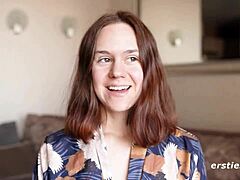 WOW ANCA'S SHAVED PUSSY POUNDED INTENSELY WITH DILDO BENT OVER!