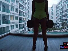 hey babe 😏 asian teen gf gets horny after gym workout sex 💦