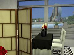 wife and old friend share asian cuckold desk fuck in cartoon threesome?