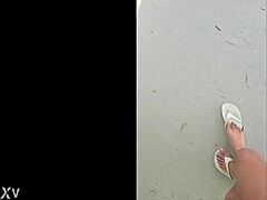 Tall Fetish Goddess Stomps Tiny Things Outdoors