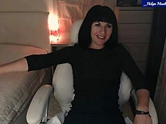 helga muah strips sexy, wiggles ass and caresses clit in lingerie tease