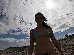 Helena Price Teases Cock on Caribbean Nude Beach Voyeur Day Two Part Two