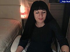 helga muah strips sexy, wiggles ass and caresses clit in lingerie tease