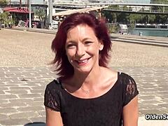 redhead amateur milf slips out of lingerie for vacation hotel fuck and blowjob