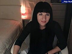 helga muah strips sexy, wiggles ass and caresses clit in lingerie tease