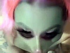 curious blonde with tattoos craves deep sloppy licks