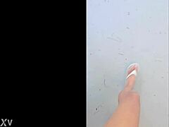 Tall Fetish Goddess Stomps Tiny Things Outdoors