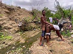 fat bbw with huge tits and big ass fucked outdoors in forest depths