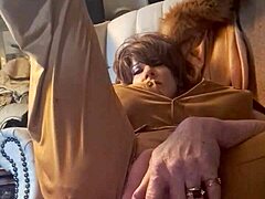 man i love stuffing my fine ass with this huge dildo crossdressing as shemale