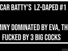 Jasminy Villar dominated by Eva then DAP fucked fisted anally by three huge dicks with spit ATM