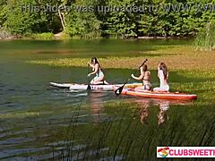 Three Cute Teens Lick Shaved Pussies In Outdoor Threesome Fingering Frenzy