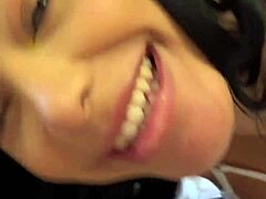 backstage pounding hot busty latina lingerie model's tight pussy