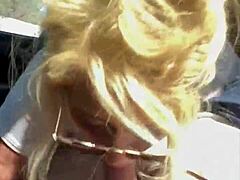 Street Hooker in Glasses Deepthroats for Huge Facial Cumshot