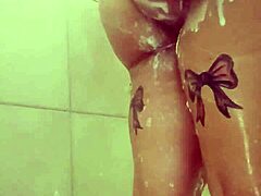 Big Titted BBW Teases Her Fat Ass in Steamy Shower