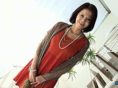 japanese granny heats up with young stud vibrator fingering hairy pussy interview