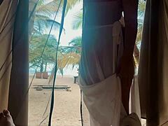 Lost beach girl rescued by horny tour guide