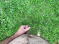 Brunette Solo Masturbates Moaning Forest Outdoor Short Hair Nature