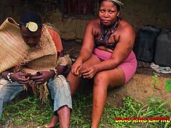 stepmother showed me her naked body and gets her juicy wet pussy deeply fucked after bush hunting