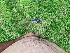 Brunette Solo Masturbates Moaning Forest Outdoor Short Hair Nature