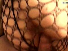 sexy girl in fishnets thong spreads asshole for monster cock anal pounding, feel it?