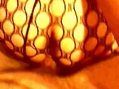 sexy girl in fishnets thong spreads asshole for monster cock anal pounding, feel it?