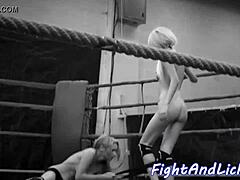 big titted euro babe grapples hot lesbian beauty in steamy wrestling match