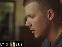 oh god, this stunning milf's wet shaved pussy gets SLAMMED doggystyle by stepson, then she RIDES him cowgirl sloppy!