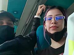 whoa sexy latina sucks boyfriend's dick on public bus ride bogota medellin 😍🍆💦 bucarasex