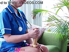 Blue Haired Nurse Sucks Cock