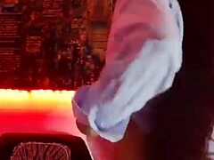 Hot Colombian brunette flashes toys outdoors