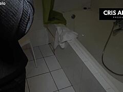 Kyara Nyx squirts after Cris Angelo's office anal creampie pounding