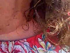 amateur wife slurps cock then bends for doggy cumshot in mouth out in bushes!