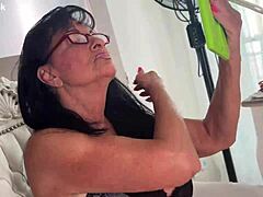 Imagine Peeking at This Curvy Mature's Wet Panty Tease and Dildo Play